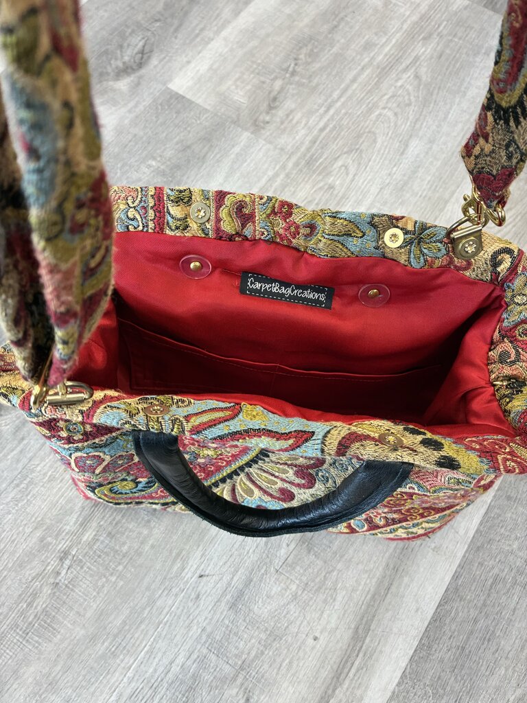 Carpet Bag Creations Leather & Tapestry Bag
