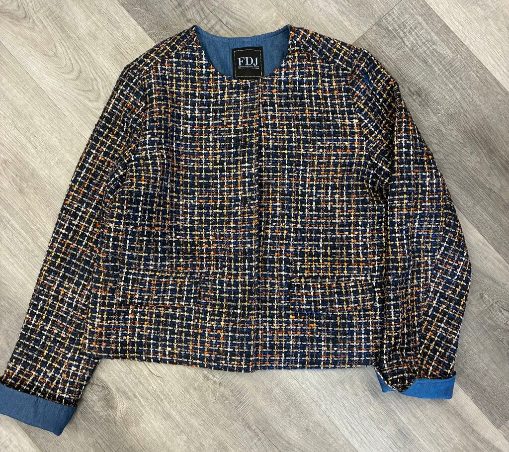 French Dressing Jeans FDJ Collarless Jacket Size S