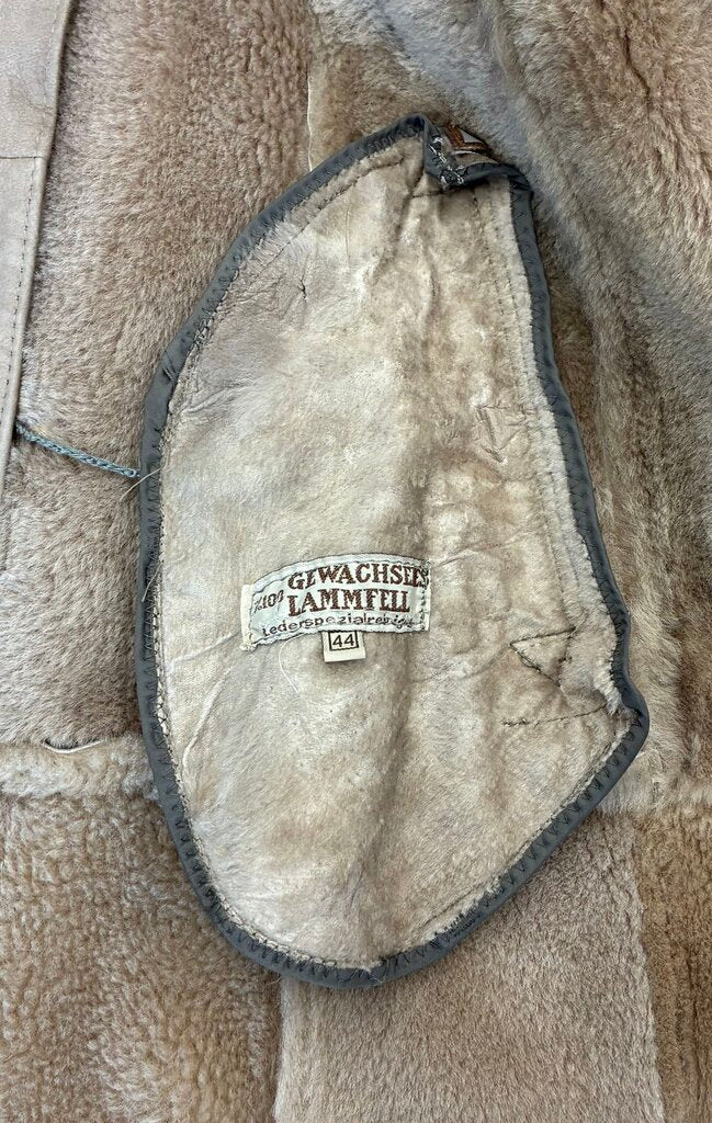 Hooded 100% Shearling Leather Coat Size 44 Fits 14-18