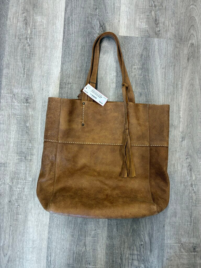 Roots 2 Handle Leather Bucket Bag