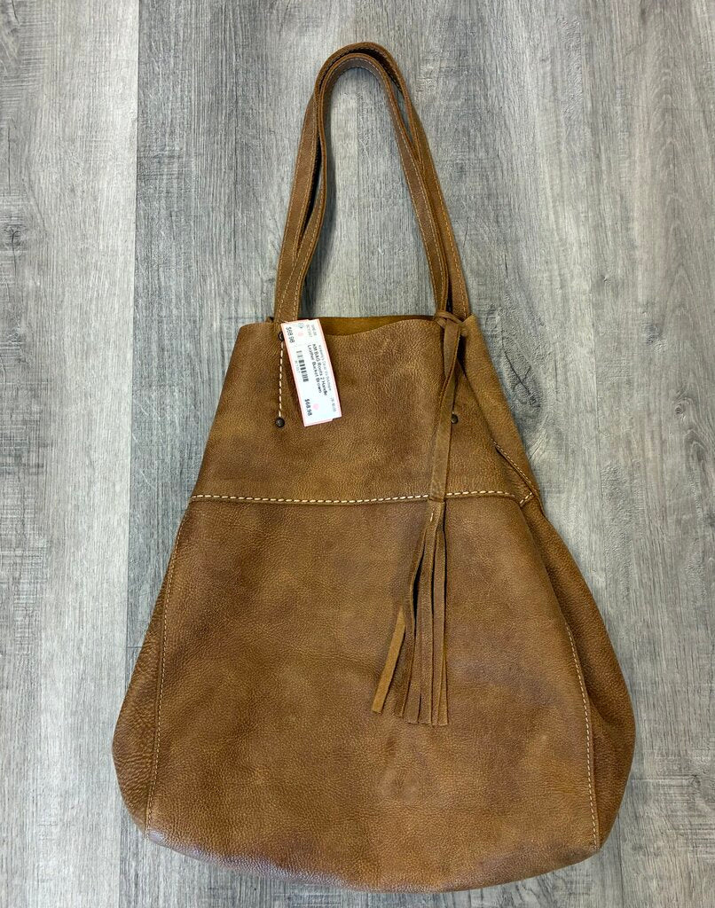 Roots 2 Handle Leather Bucket Bag