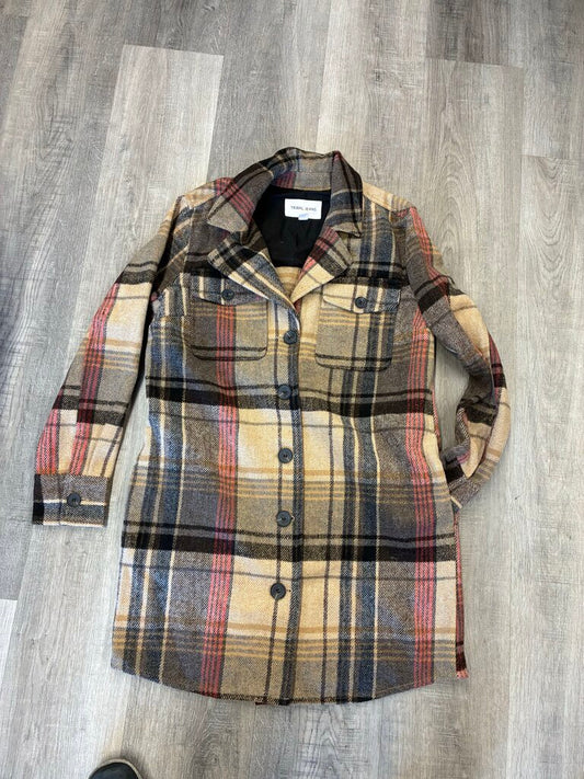Tribal Jeans Plaid 3/4 Plaid Shacket Size s