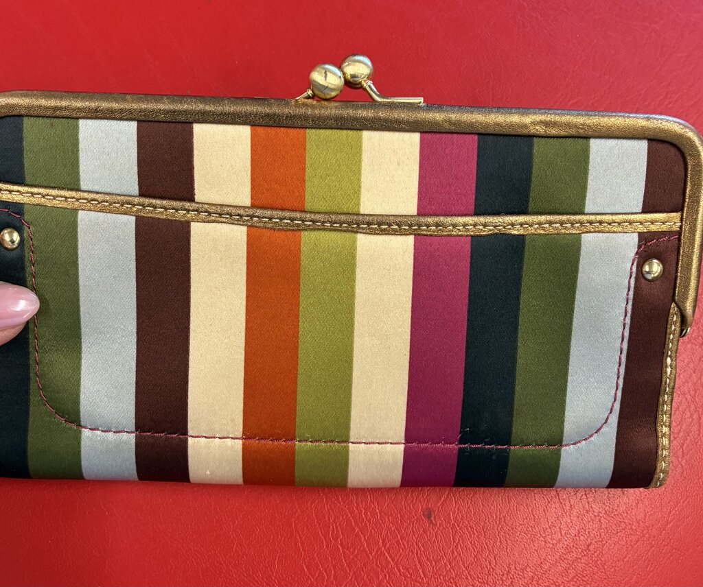 Coach Legacy Multi Colour Satin Stripe Slim Envelope Wallet