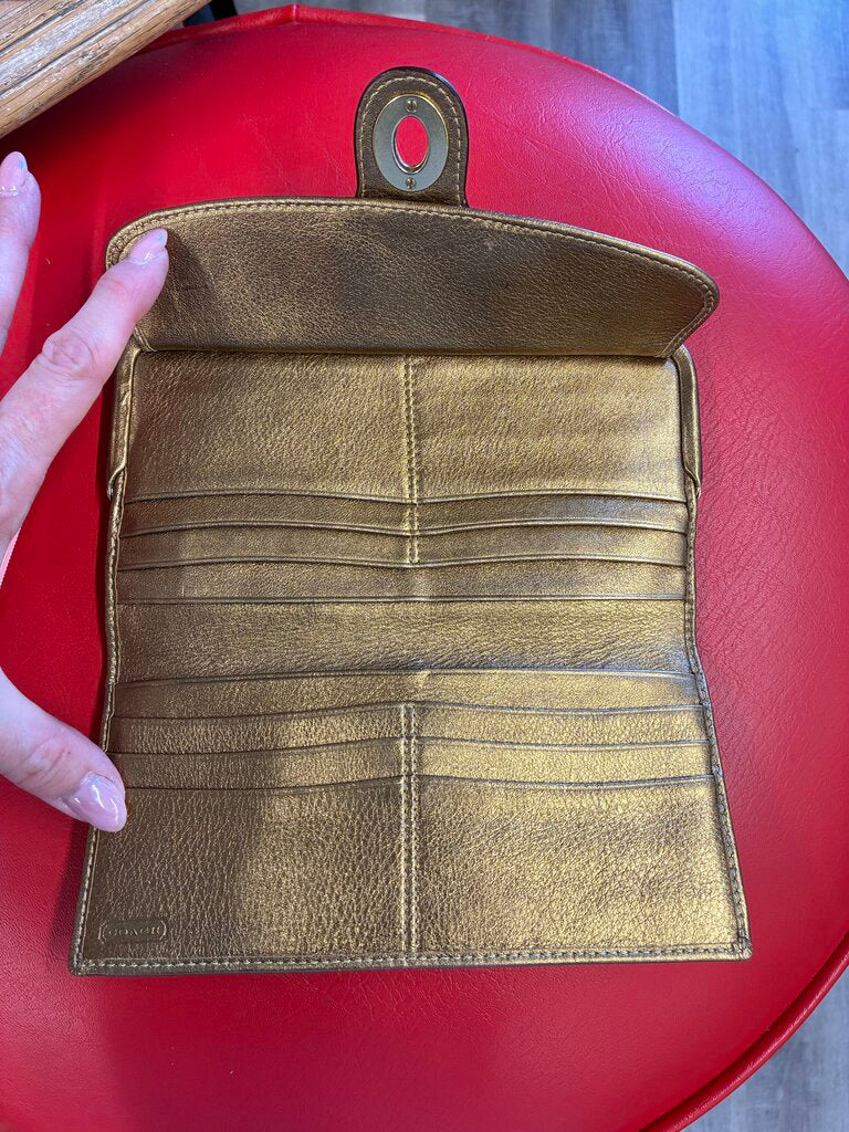 Coach Legacy Multi Colour Satin Stripe Slim Envelope Wallet